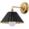 Maxim Primrose 11" High Gold Leaf and Black Wall Sconce