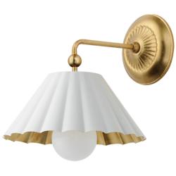 Maxim Primrose 11" High Gold Leaf Wall Sconce