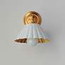 2_Maxim Primrose 11" High Gold Leaf Wall Sconce more views