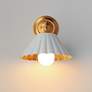 3_Maxim Primrose 11" High Gold Leaf Wall Sconce more views
