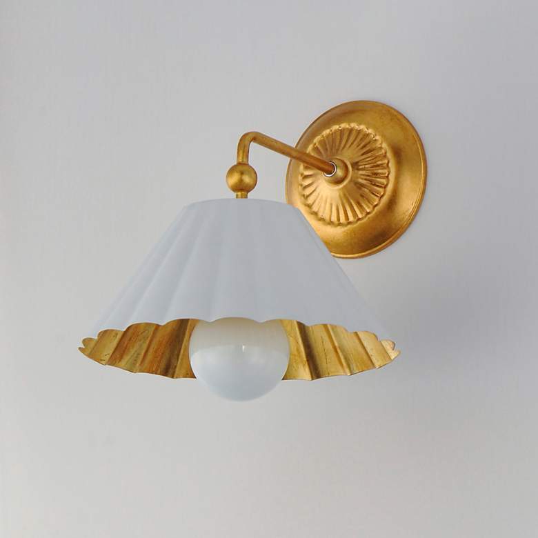 Image 4 Maxim Primrose 11" High Gold Leaf Wall Sconce more views