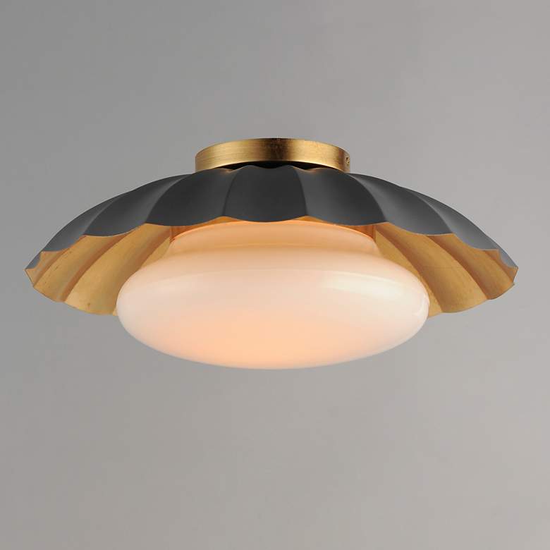 Image 2 Maxim Primrose 16" Modern Gold and Gray Flush Mount Ceiling Light more views