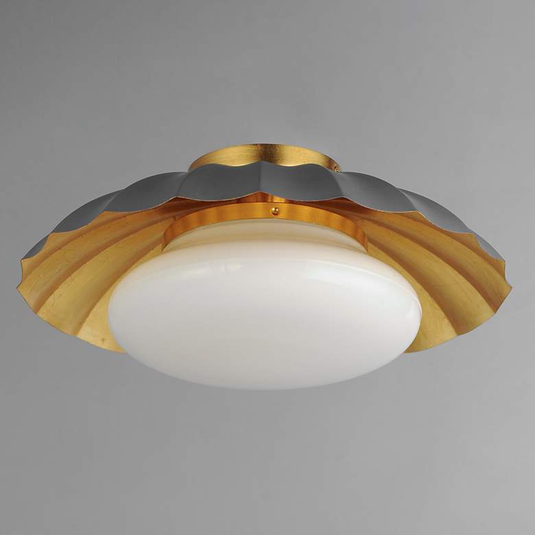 Image 4 Maxim Primrose 16" Modern Gold and Gray Flush Mount Ceiling Light more views