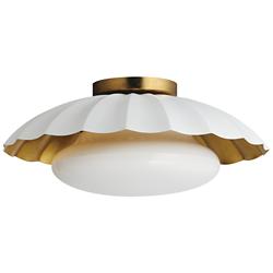 Maxim Primrose 16" Wide Matte White and Gold Ceiling Light
