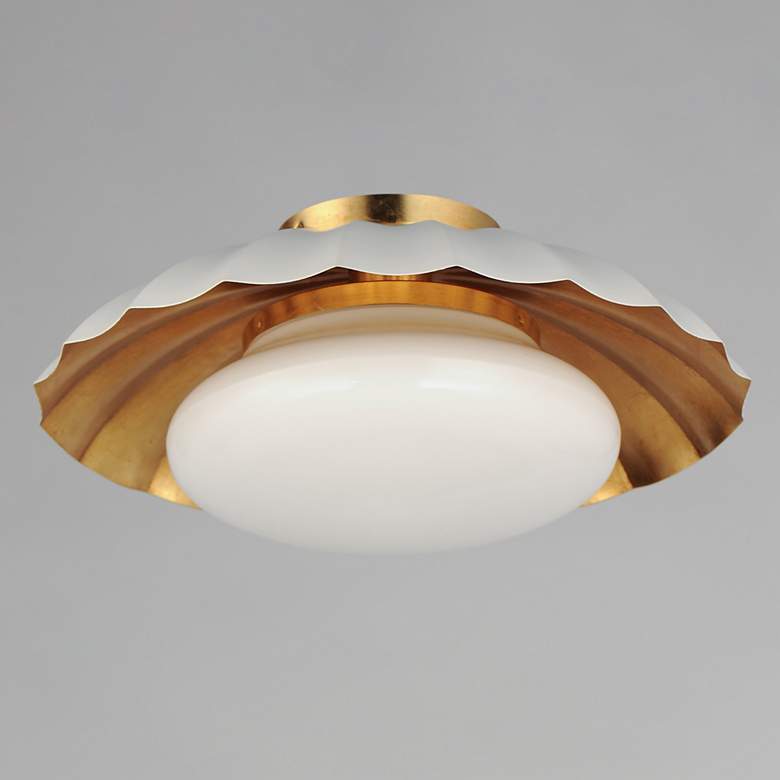 Image 3 Maxim Primrose 16" Wide Matte White and Gold Ceiling Light more views