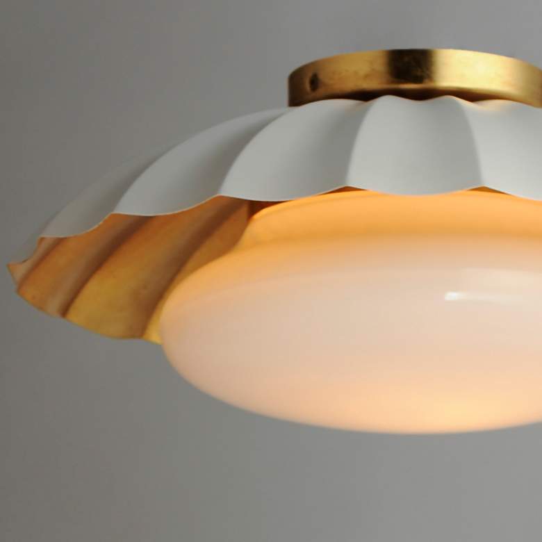 Image 4 Maxim Primrose 16" Wide Matte White and Gold Ceiling Light more views