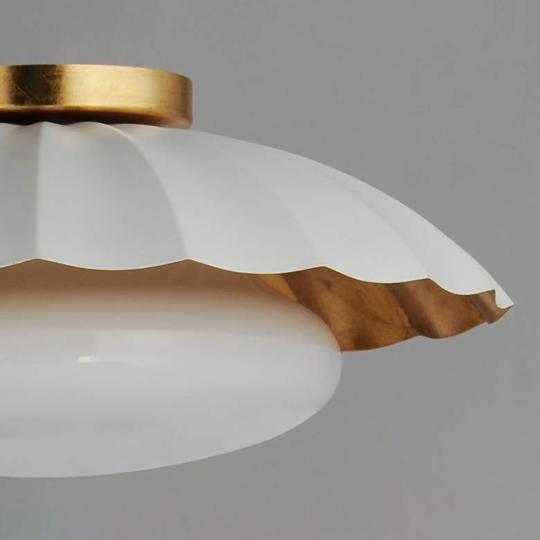 Image 5 Maxim Primrose 16" Wide Matte White and Gold Ceiling Light more views