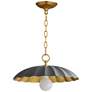 1_Maxim Primrose 16"W Dark Gray and Gold Leaf Pendant Light