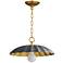 Maxim Primrose 16"W Dark Gray and Gold Leaf Pendant Light