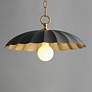 3_Maxim Primrose 16"W Dark Gray and Gold Leaf Pendant Light more views