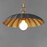 4_Maxim Primrose 16"W Dark Gray and Gold Leaf Pendant Light more views