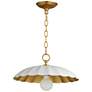 1_Maxim Primrose 16"W Matte White and Gold Leaf Pendant Light