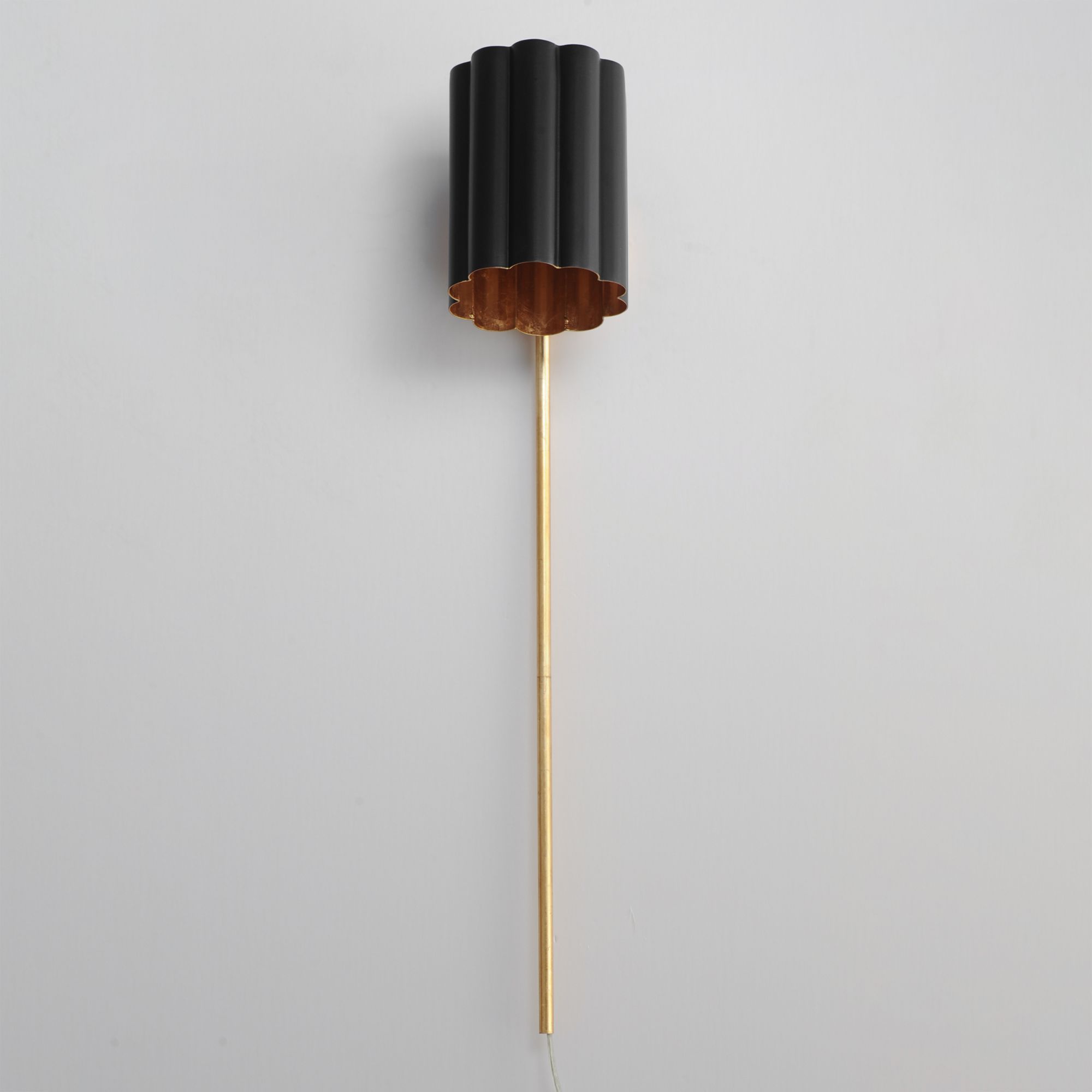 Image 3 Maxim Primrose 30 3/4" High Black/Gold Leaf 1-Light Wall Sconce more views