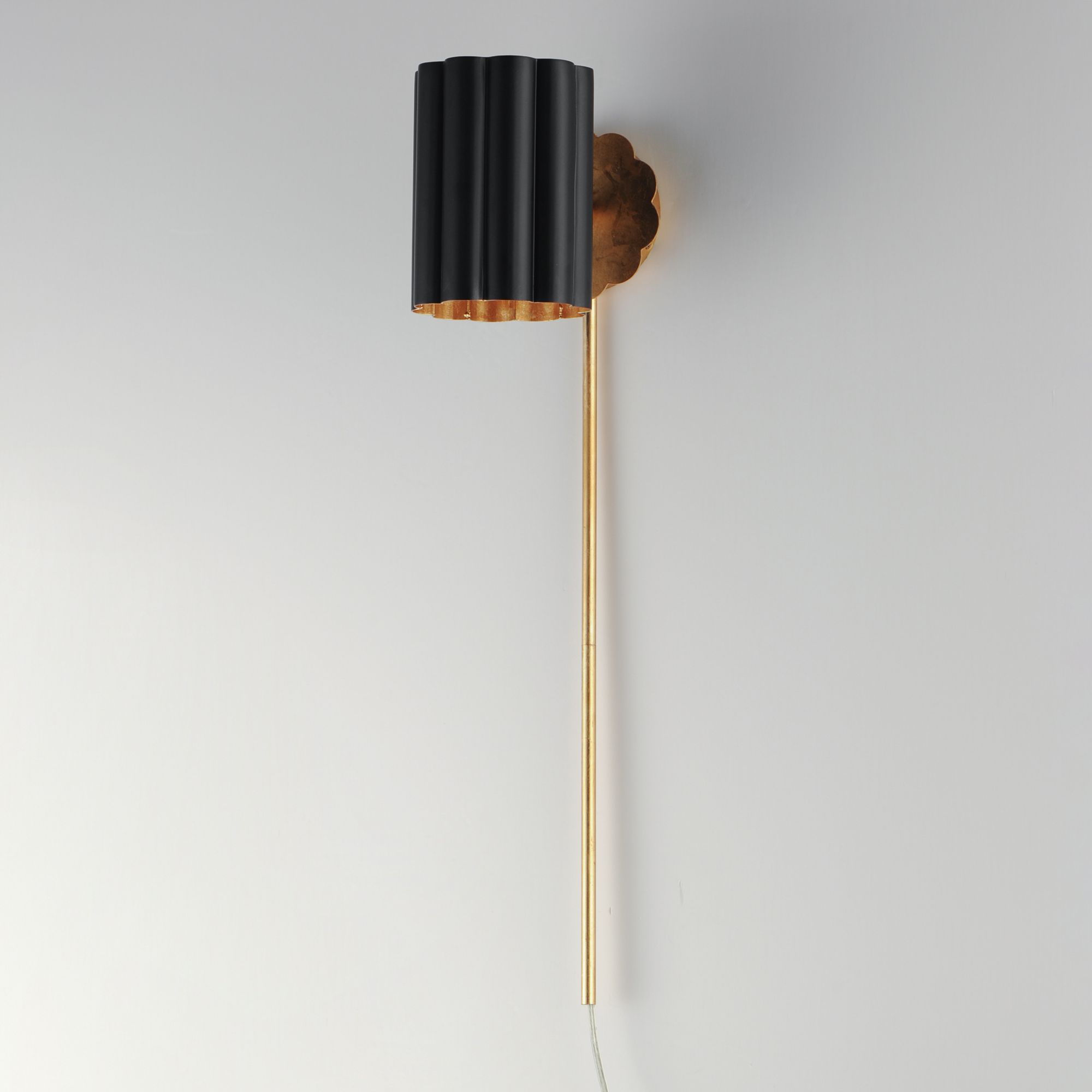 Image 4 Maxim Primrose 30 3/4" High Black/Gold Leaf 1-Light Wall Sconce more views