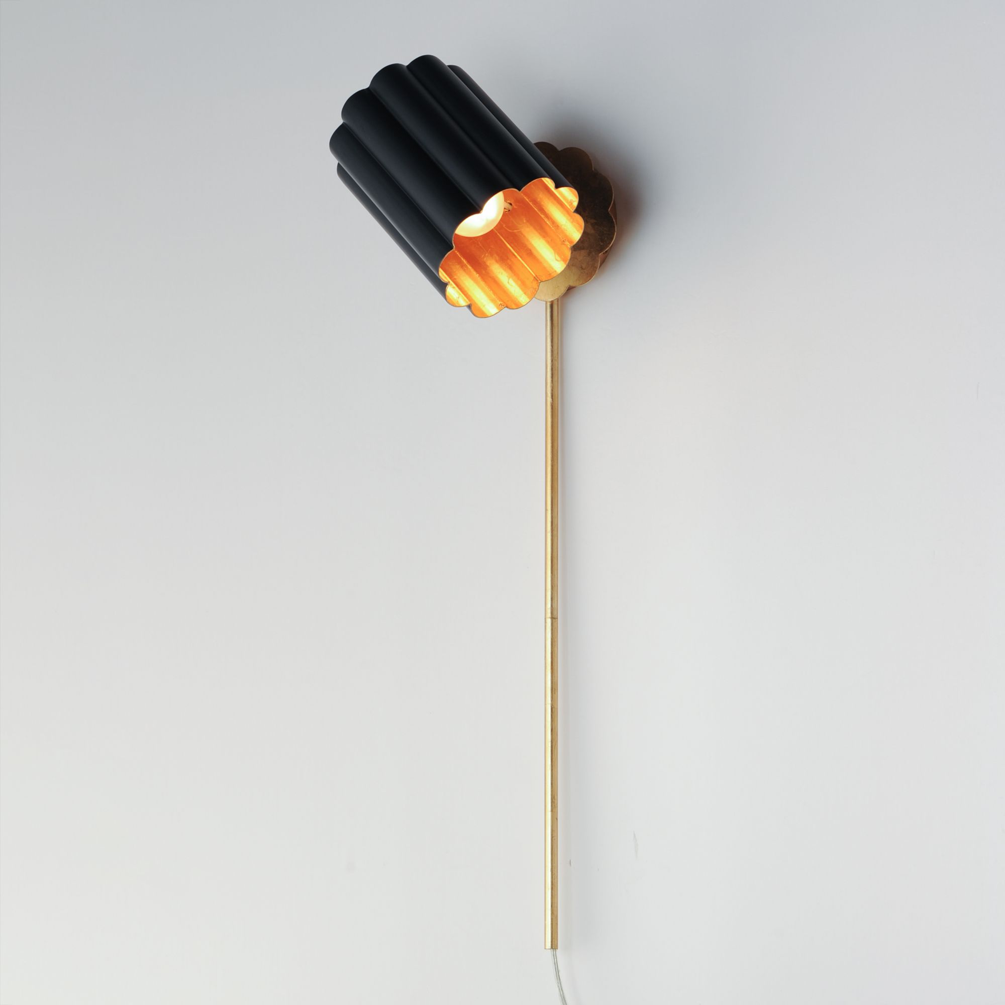 Image 5 Maxim Primrose 30 3/4" High Black/Gold Leaf 1-Light Wall Sconce more views