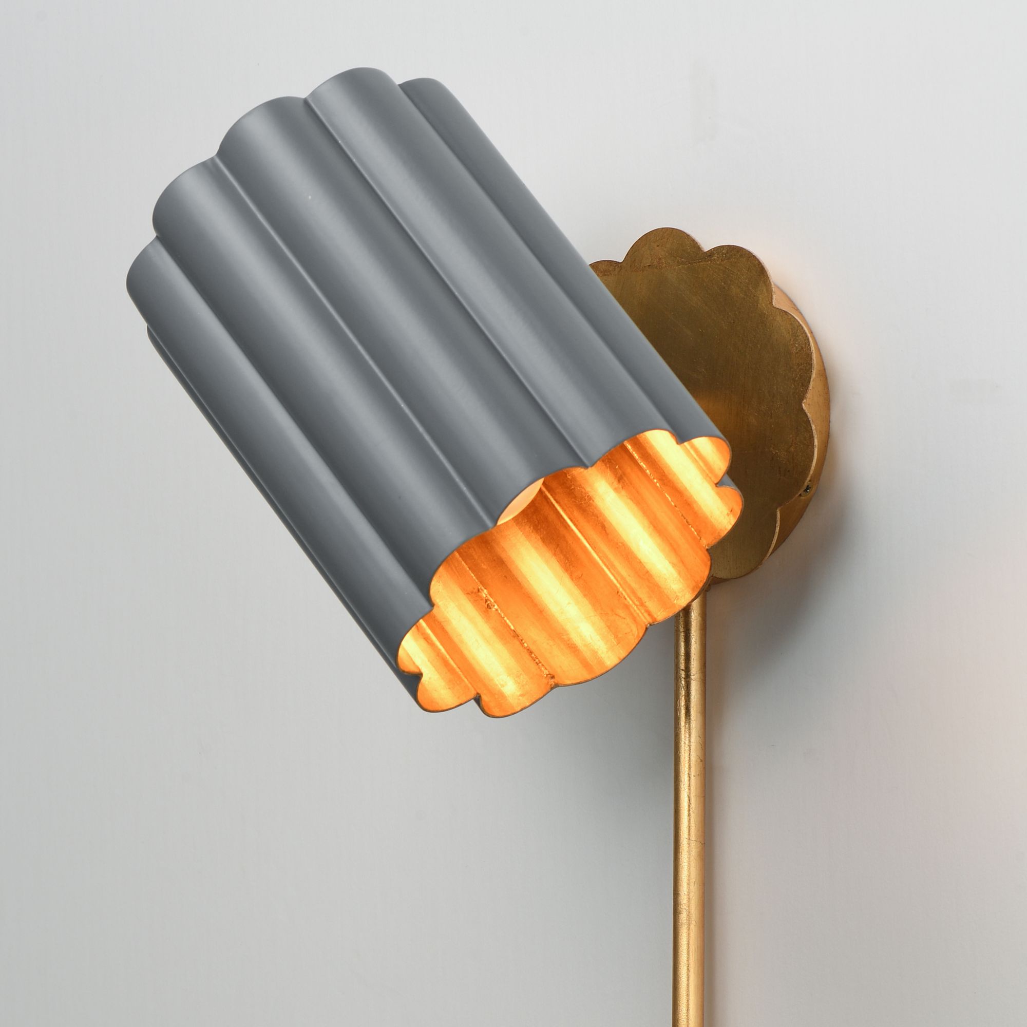 Image 4 Maxim Primrose 30 3/4" High Grey/Gold Leaf 1-Light Wall Sconce more views