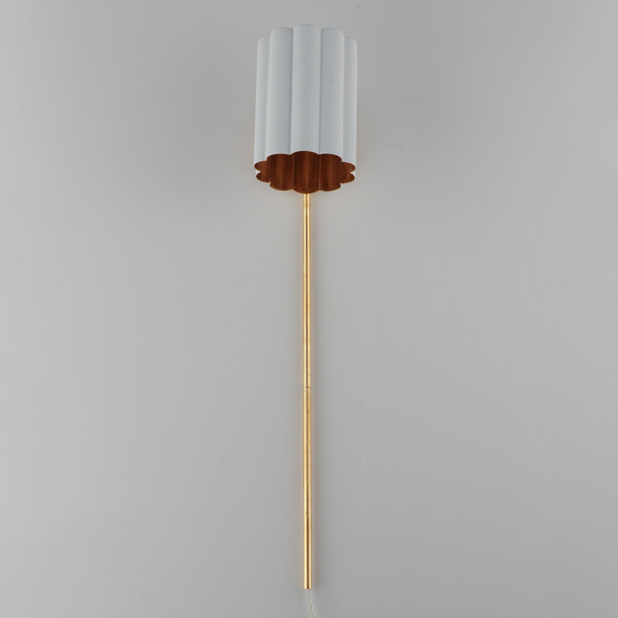 Image 3 Maxim Primrose 30 3/4" High White/Gold Leaf 1-Light Wall Sconce more views