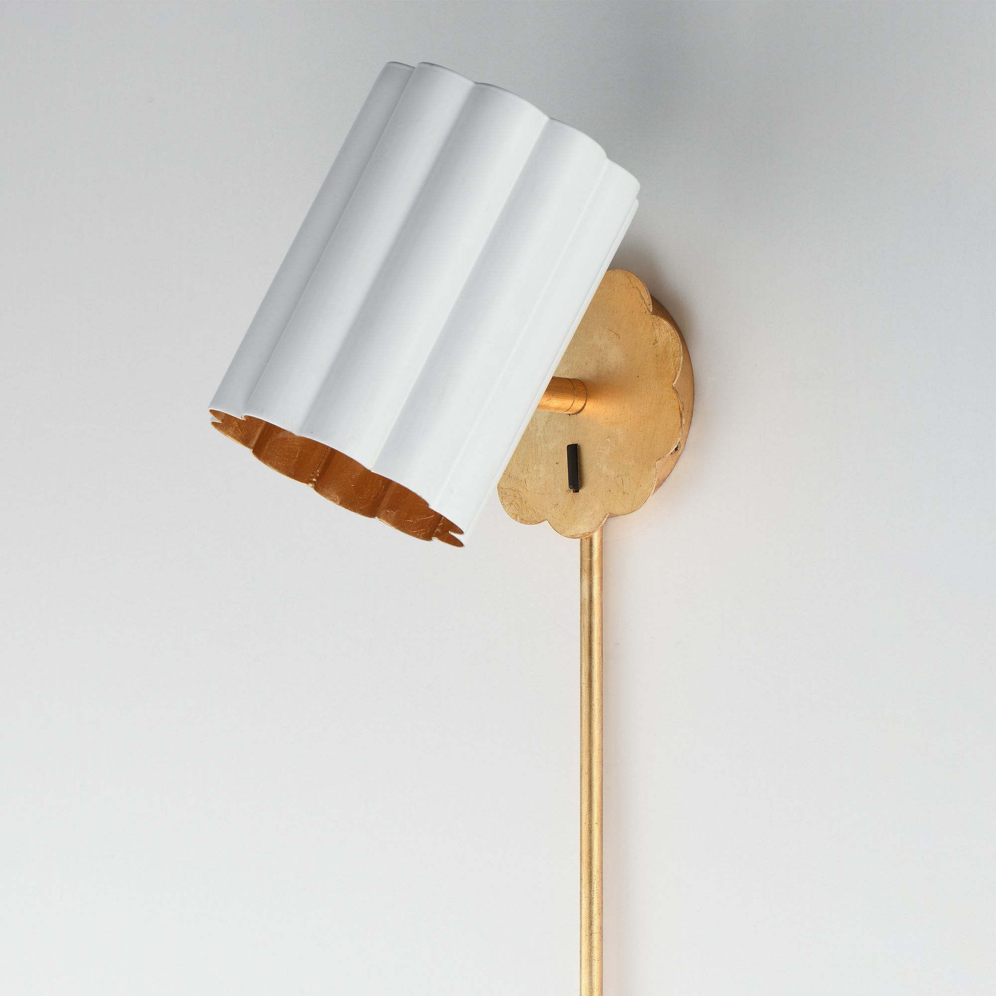 Image 4 Maxim Primrose 30 3/4" High White/Gold Leaf 1-Light Wall Sconce more views