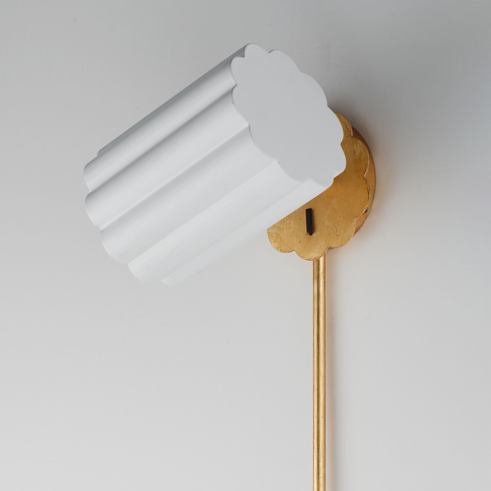 Image 5 Maxim Primrose 30 3/4" High White/Gold Leaf 1-Light Wall Sconce more views