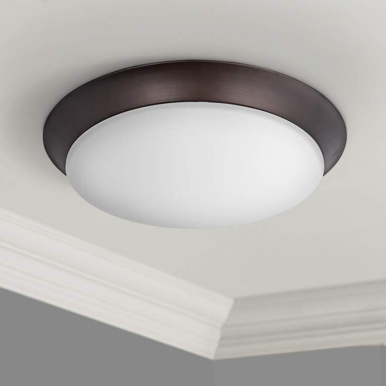Image 1 Maxim Profile 11 3/4 inchW Bronze Round LED Ceiling Light