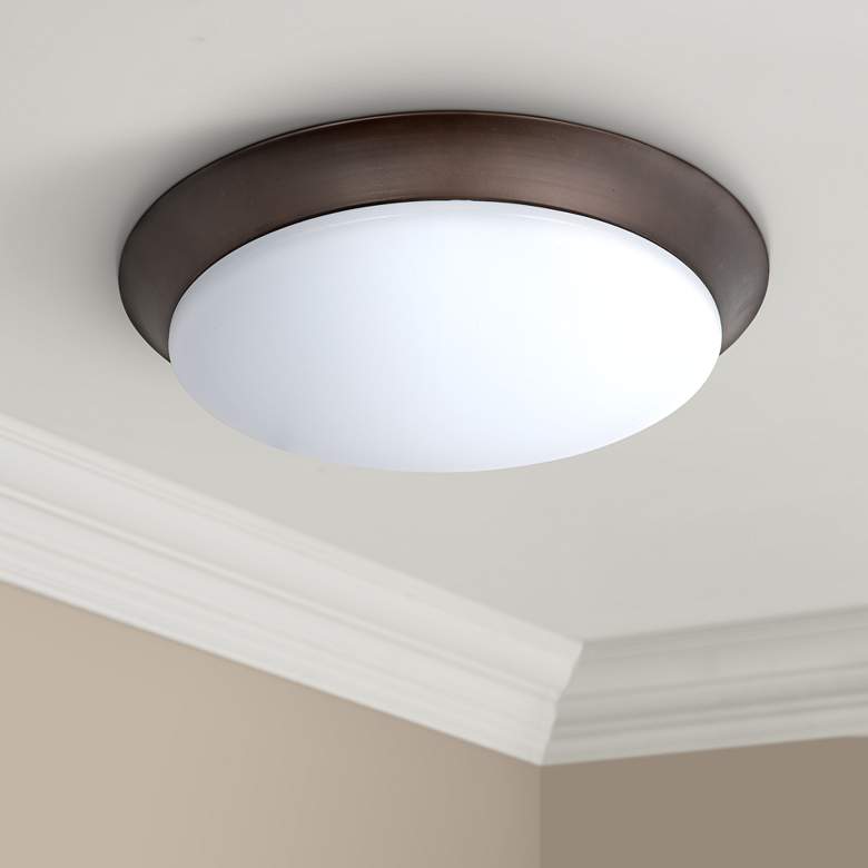 Image 1 Maxim Profile 15 3/4 inchW Bronze Round LED Ceiling Light