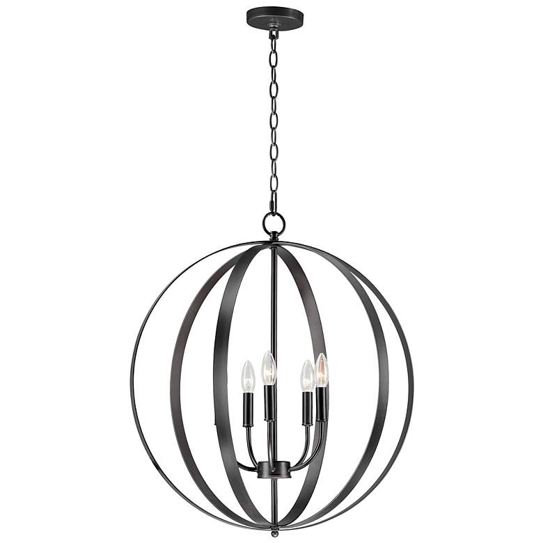 Image 1 Maxim Provident 24" Wide Black 5-Light Pendant