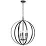 1_Maxim Provident 24" Wide Black 5-Light Pendant
