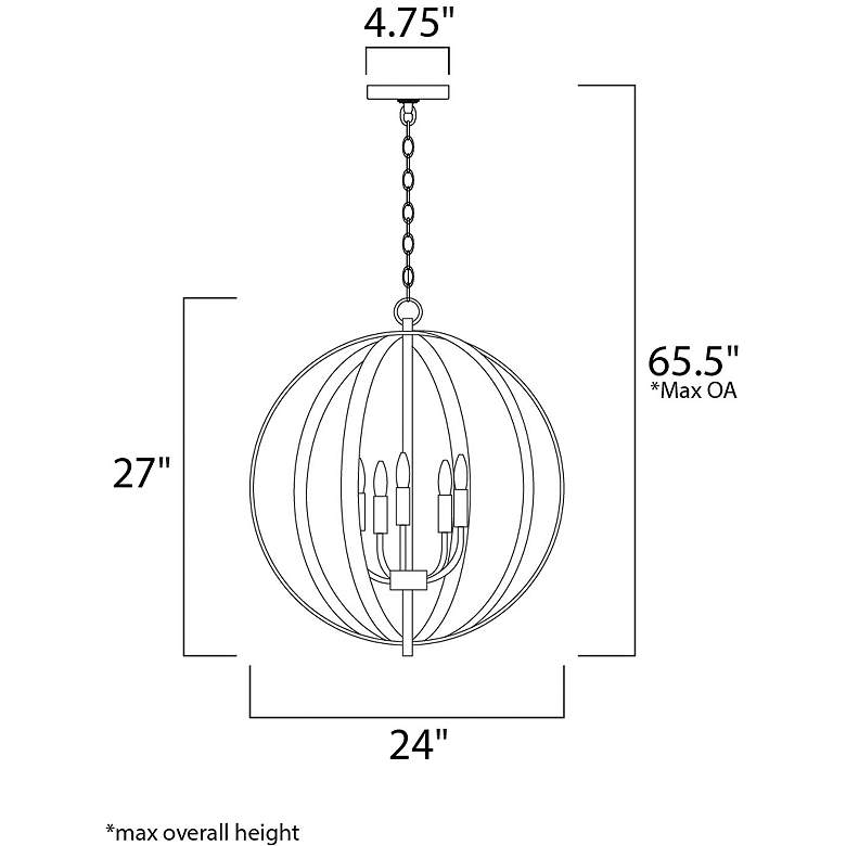 Image 2 Maxim Provident 24" Wide Black 5-Light Pendant more views
