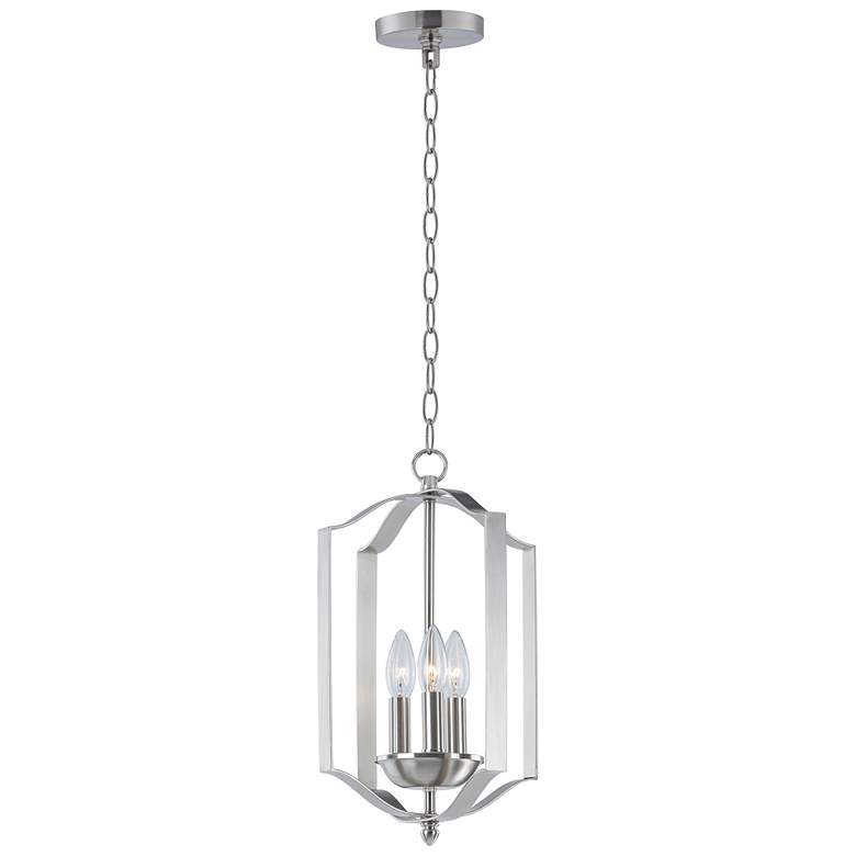 Image 1 Maxim Provident 3-Light 10" Wide Satin Nickel Pendant Light