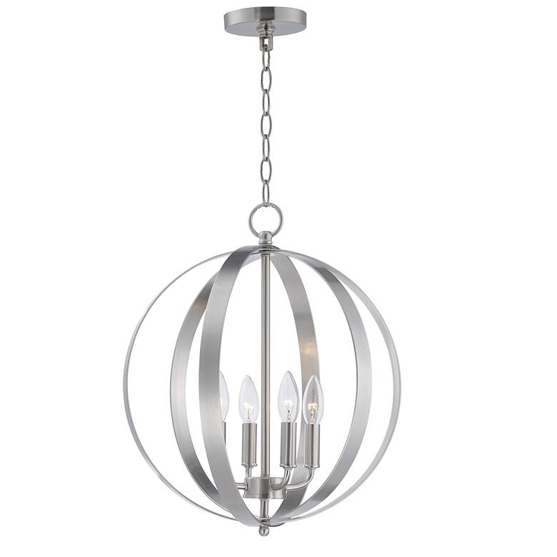 Image 1 Maxim Provident 4 Light 16 inch Wide Satin Nickel Pendant Light