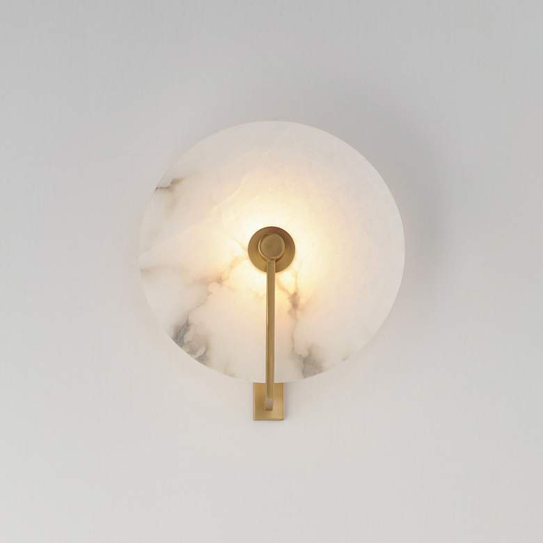 Image 3 Maxim Quarry 11" High Natural Aged Brass LED Wall Sconce more views