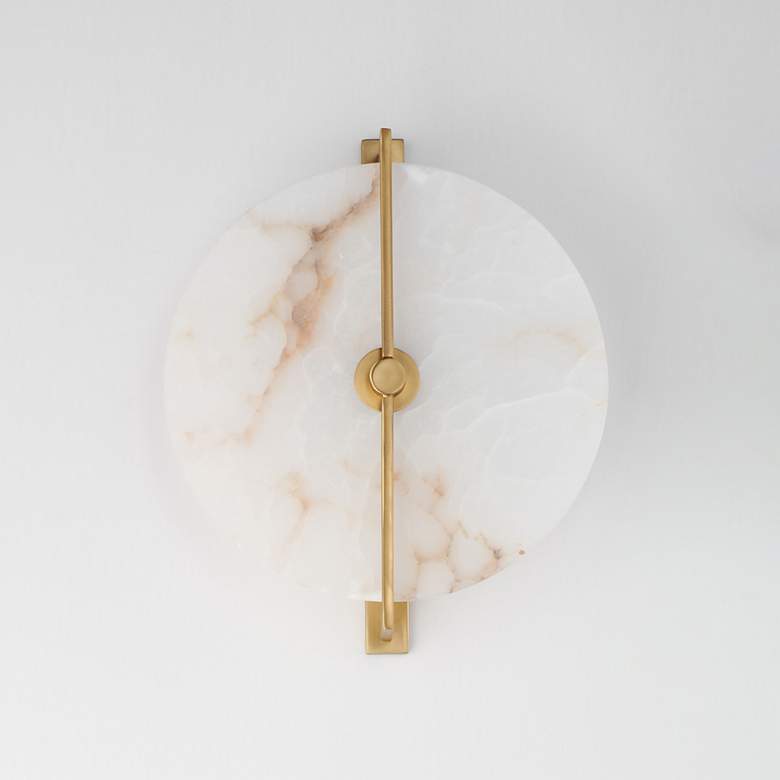 Image 2 Maxim Quarry 12 1/4" WideNatural Aged Brass LED Wall Sconce/Flush Moun more views