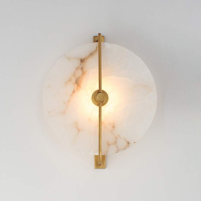 Image 3 Maxim Quarry 12 1/4" WideNatural Aged Brass LED Wall Sconce/Flush Moun more views