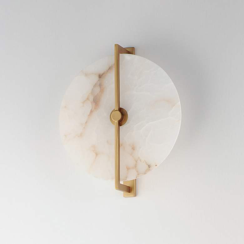 Image 4 Maxim Quarry 12 1/4" WideNatural Aged Brass LED Wall Sconce/Flush Moun more views