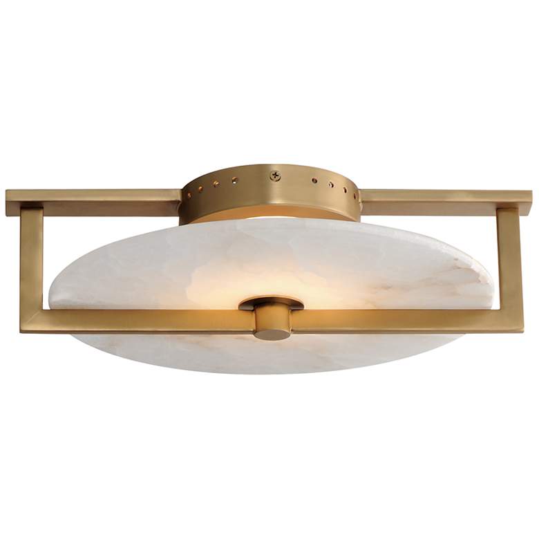 Image 1 Maxim Quarry 12 1/4"W Natural Aged Brass LED Ceiling Light