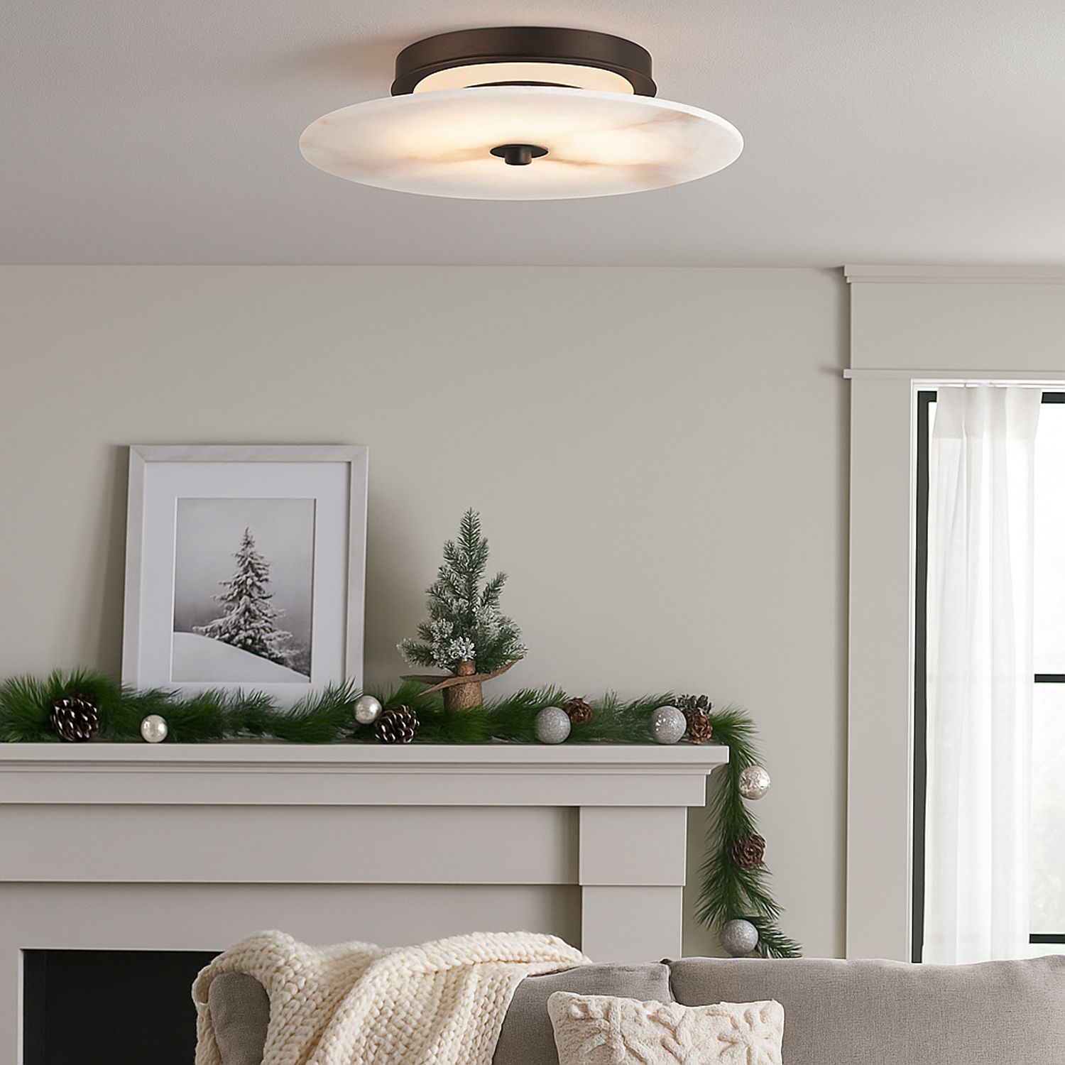 Image 7 Maxim Quarry 15" Wide Dark Bronze LED Ceiling Light more views
