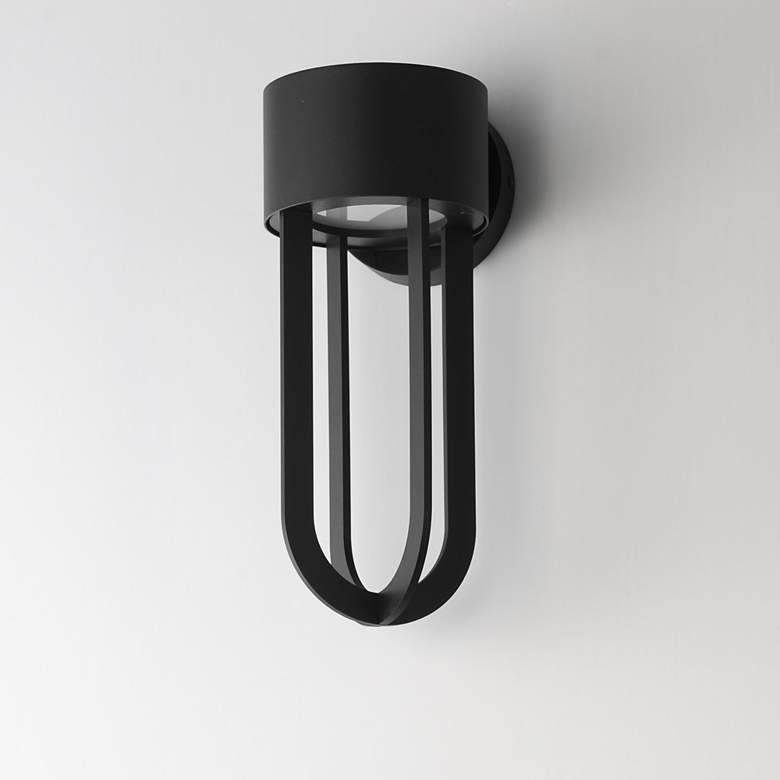 Image 4 Maxim Quayside VX 14" Black Outdoor LED Wall Sconce more views