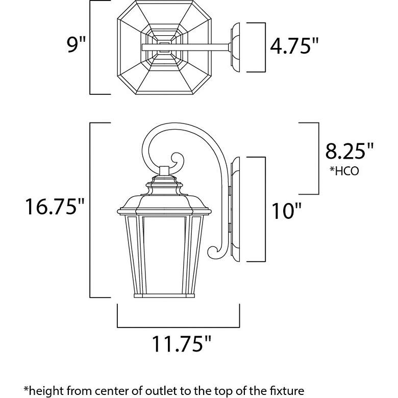 Image 2 Maxim Radcliffe 16 3/4 inch High Black Oxide Lantern Outdoor Wall Light more views