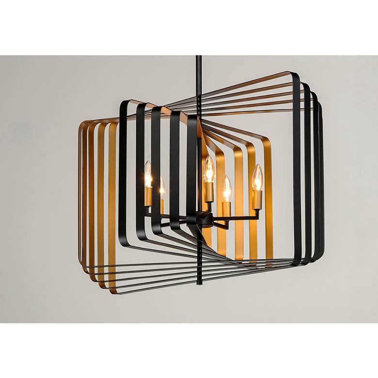 Image 5 Maxim Radial 30" Wide Black Gold 5-Light Modern Pendant Light more views