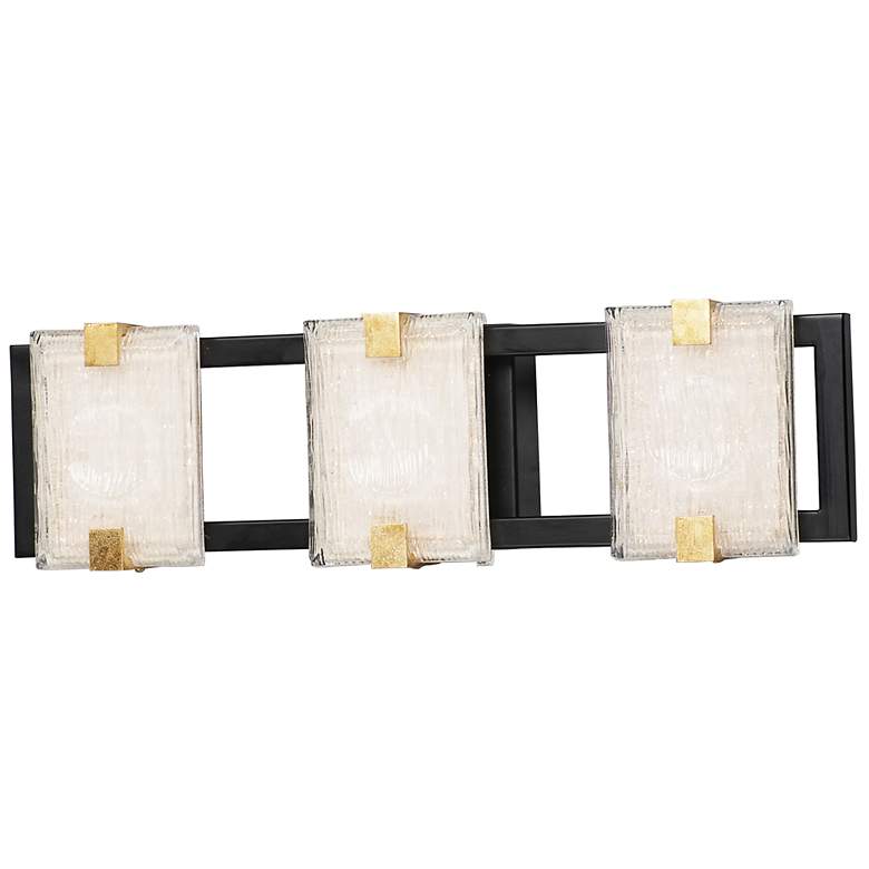 Image 1 Maxim Radiant 20 1/2" Wide Black and Gold Leaf 3-Light Bath Light