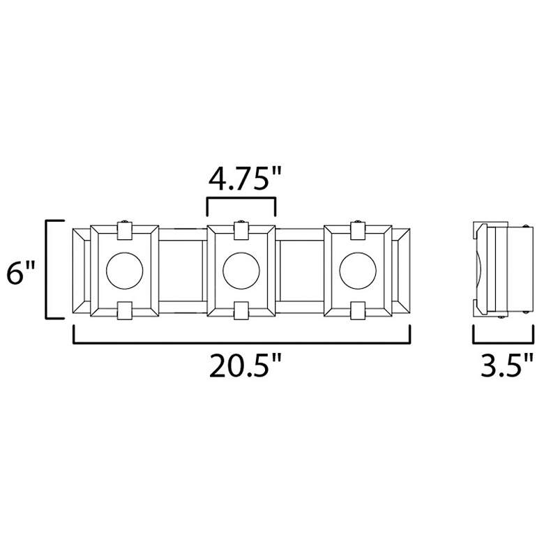 Image 5 Maxim Radiant 20 1/2" Wide Black and Gold Leaf 3-Light Bath Light more views