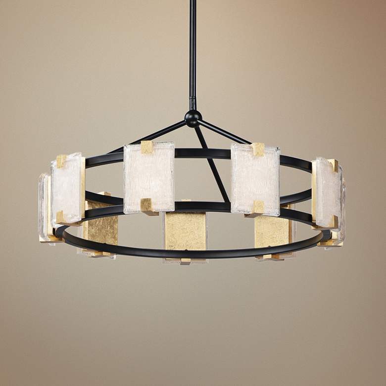 Image 1 Maxim Radiant 26 3/4 inch Wide Black and Gold Leaf LED Pendant Light