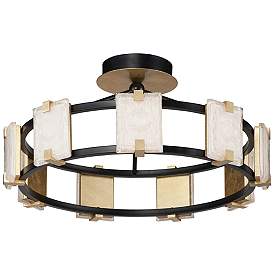 Image1 of Maxim Radiant 26 3/4" Wide Black Gold Leaf LED Ceiling Light
