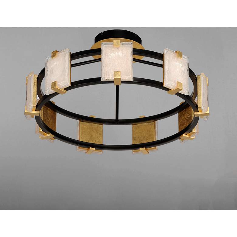 Image 3 Maxim Radiant 26 3/4" Wide Black Gold Leaf LED Ceiling Light more views