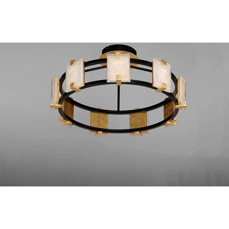 Image 4 Maxim Radiant 26 3/4" Wide Black Gold Leaf LED Ceiling Light more views