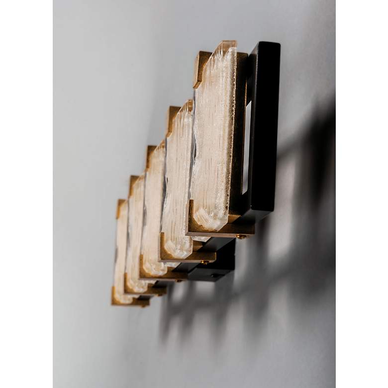 Image 4 Maxim Radiant 34 1/2" Wide Black and Gold Leaf 5-Light Bath Light more views