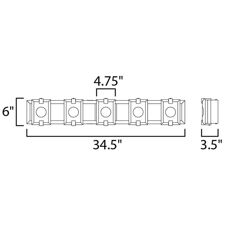 Image 6 Maxim Radiant 34 1/2" Wide Black and Gold Leaf 5-Light Bath Light more views