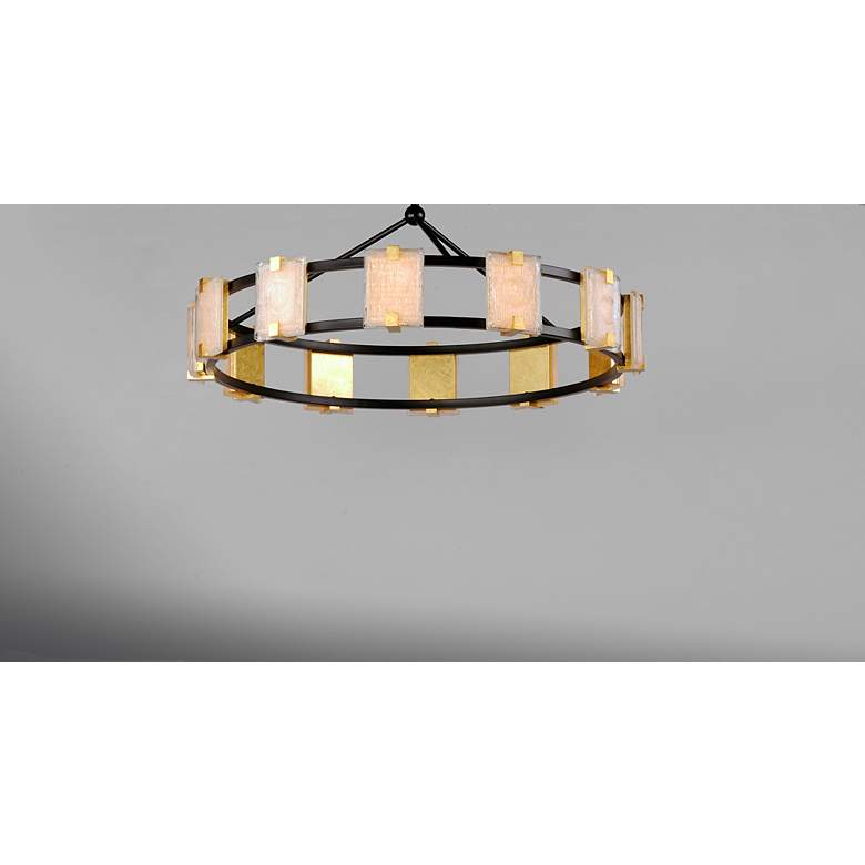 Image 3 Maxim Radiant 34 3/4" Wide Black and Gold Leaf LED Ring Pendant Light more views