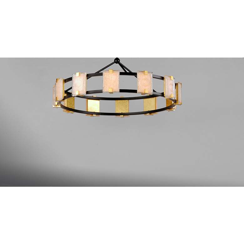 Image 3 Maxim Radiant 34 3/4 inch Wide Black and Gold Leaf LED Ring Pendant Light more views