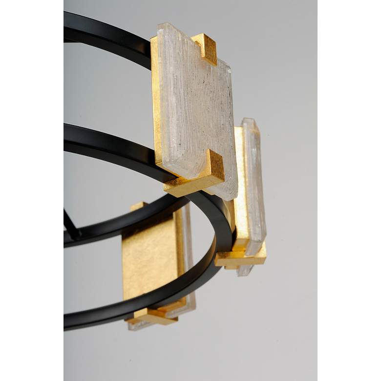 Image 4 Maxim Radiant 34 3/4" Wide Black and Gold Leaf LED Ring Pendant Light more views